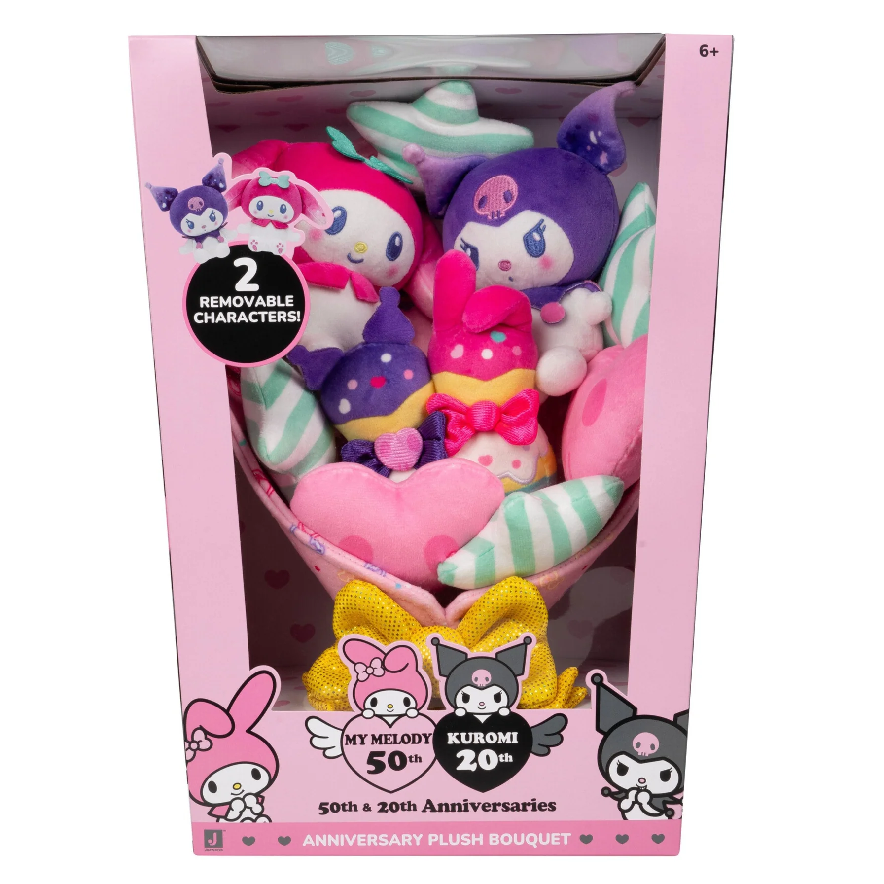 Hello Kitty and Friends 12-Inch My Melody and Kuromi Anniversary Plush Bouquet - Image 5